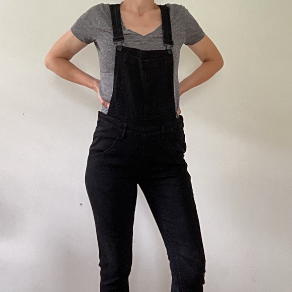 ASOS Cheap Monday High Rise Black Skinny Overalls - Picture 3 of 4